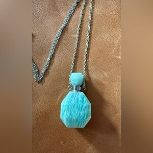 Amazonite gemstone bottle necklace